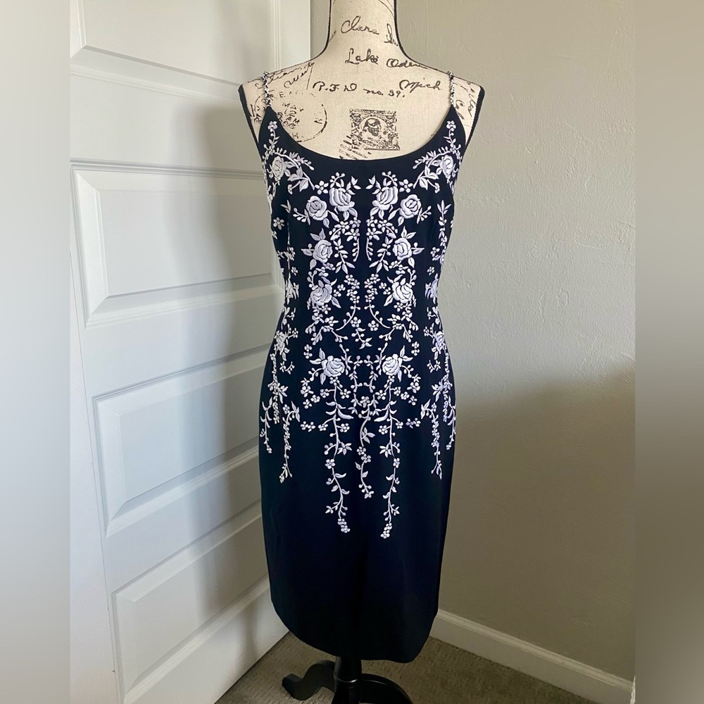 Maggy London Cocktail Dress with Beaded Straps